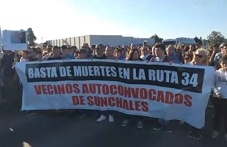 Vecinos de Sunchales se movilizaron por los accidentes en la 34