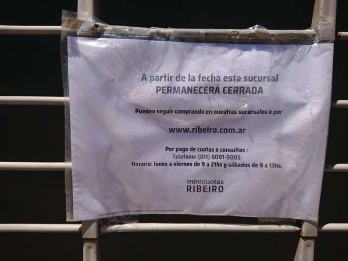 Cerraron la sucursal Morteros de la firma Ribeiro
