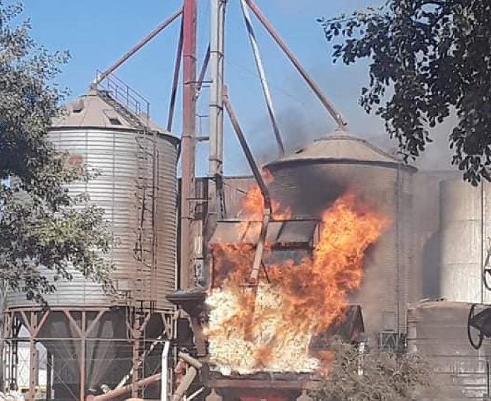 Incendio en una planta de silos de Villa Trinidad
