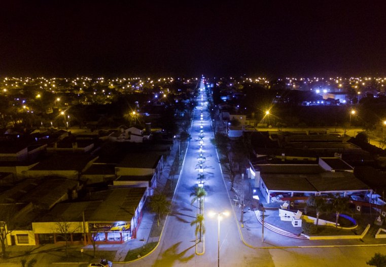 Inauguraron iluminación led en el acceso principal de San Guillermo