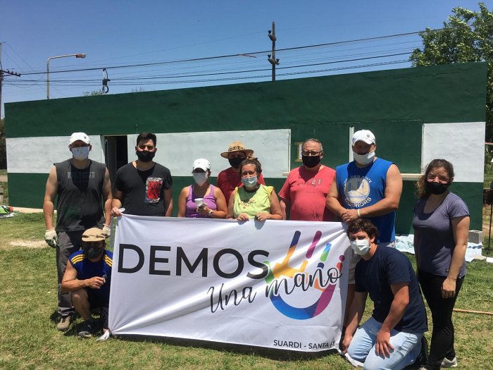 El grupo DEMOS pintó la Escuelita de Fútbol de Bo. San Miguel