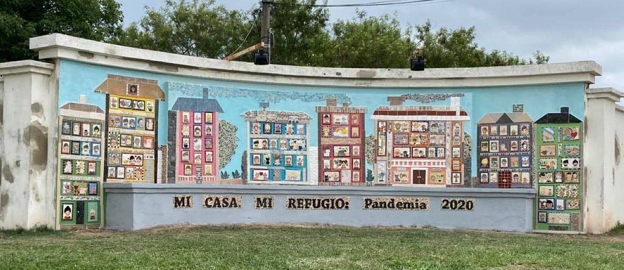 Morteros: El taller ExpresArte reflejó la pandemia en un mural