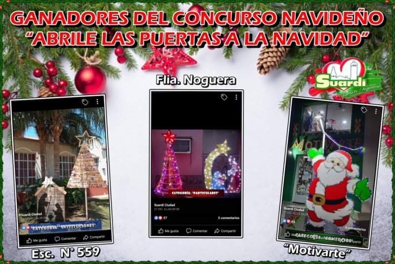 Suardi: Se conocieron los ganadores del concurso navideño