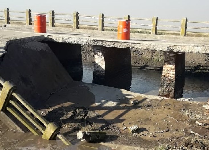 Comenzaron a reparar el puente en el límite interdepartamental