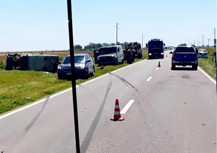 Volcó un camión de caudales en jurisdicción de Col. Marina