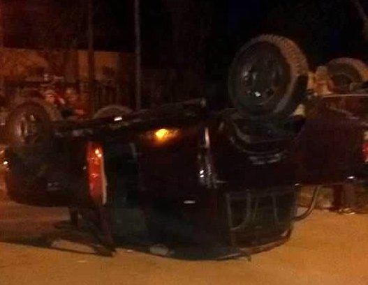 Espectacular accidente protagonizaron dos camionetas en Eusebia