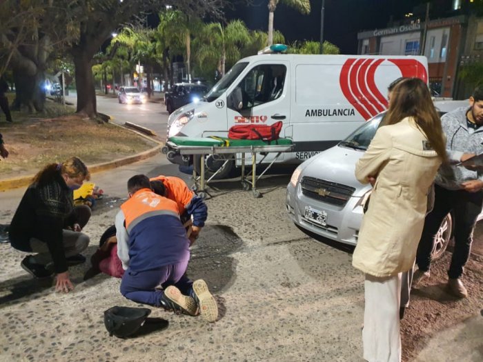 Motociclista lesionada en un accidente en Morteros