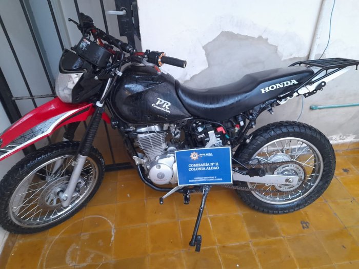 Recuperaron en Col. Aldao una moto robada en Villa Trinidad