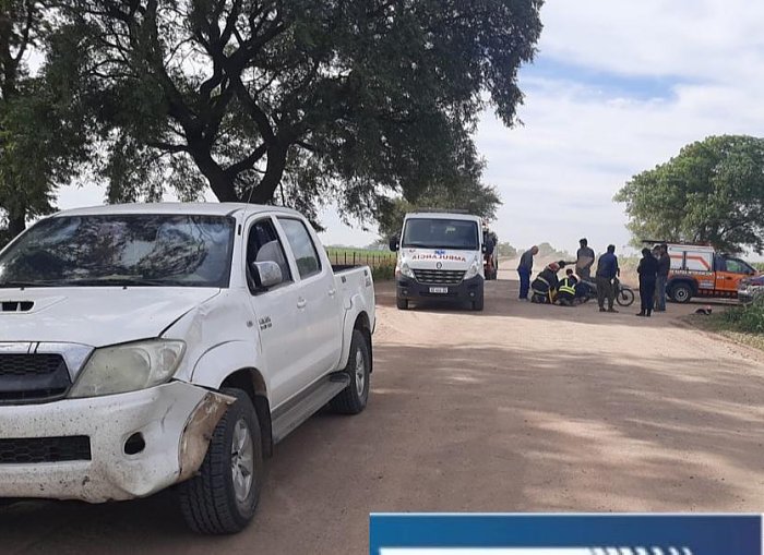 Motociclistas lesionados en un accidente en zonra rural de Brinkmann