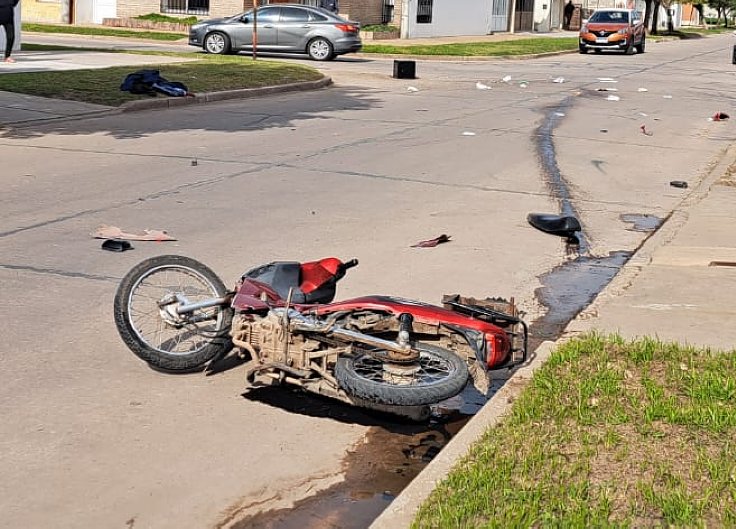 Motociclista lesionado en un accidente en Morteros