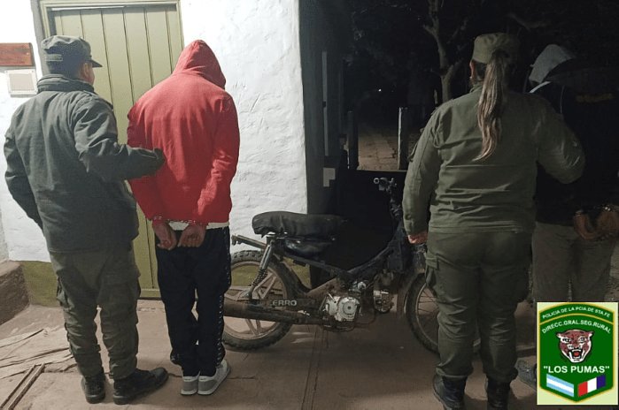 Dos detenidos por hurto calificado en zona rural de Suardi