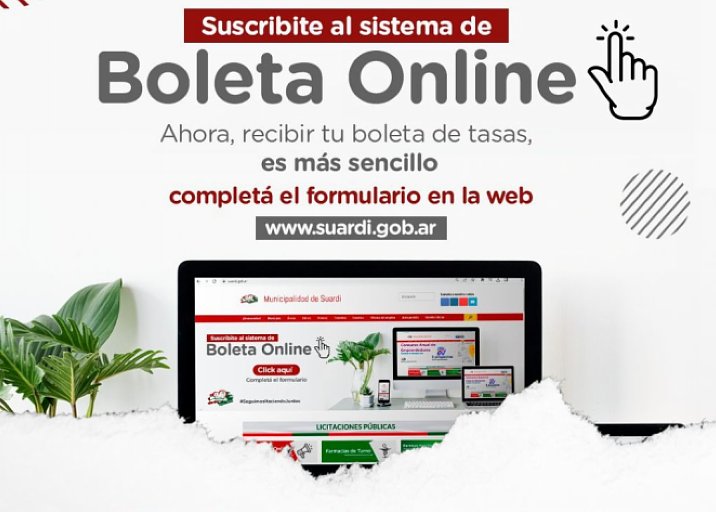 Suardi: El municipio puso en marcha la boleta online