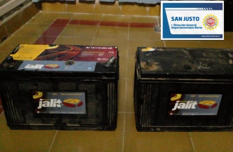 Recuperaron baterías robadas en Porteña