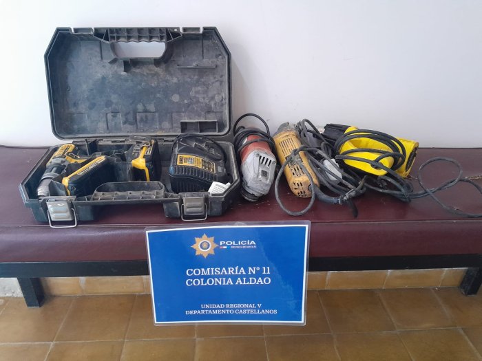 Recuperaron herramientas robadas en Col. Aldao