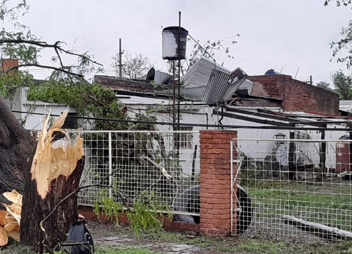 La localidad de Hersilia fue afectada por un fuerte temporal