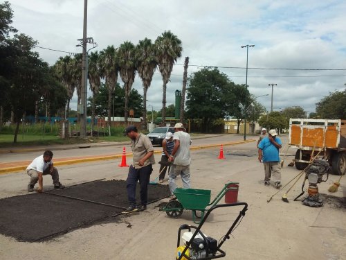 Morteros: Comenzaron con un plan de bacheo intensivo