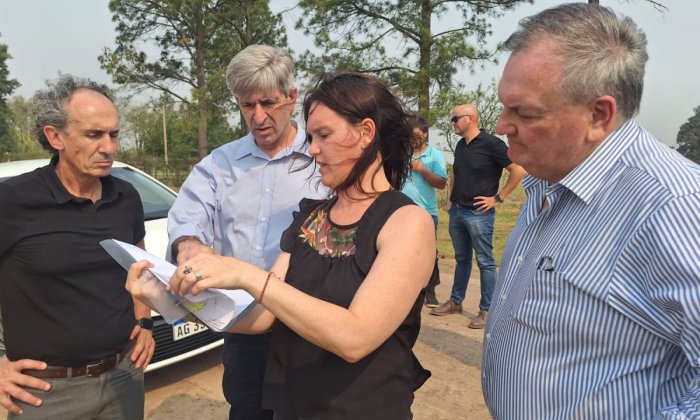 Michlig y Marcucci recorrieron obras eléctricas en Hersilia, Ambrosetti y Col. Ana