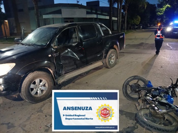Motociclista lesionado en un accidente en Morteros