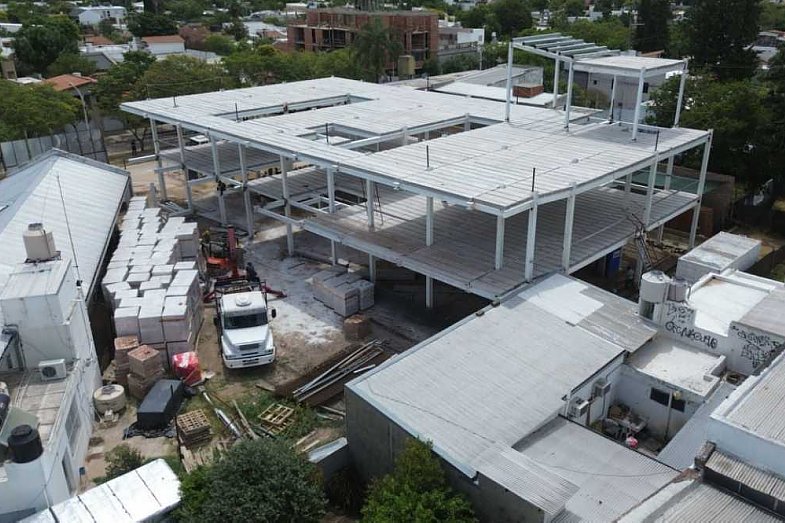 Las obras de ampliación del Hospital de Sunchales ya tienen un avance del 35%