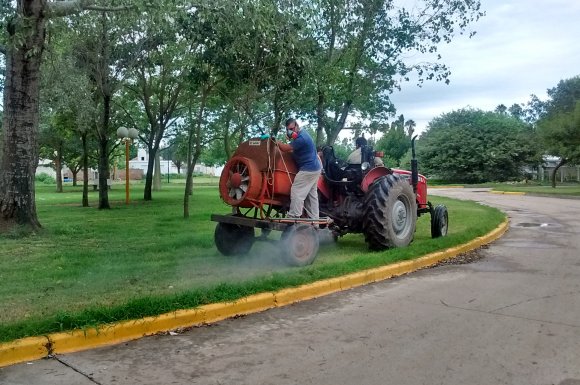 Morteros: Continúan con las fumigaciones en los espacios públicos