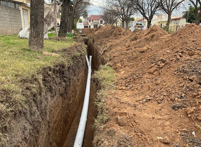 Avanza la obra de cloacas en el sector sureste de Suardi