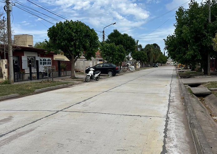 Culminaron la obra de pavimento en otras tres cuadras de Morteros