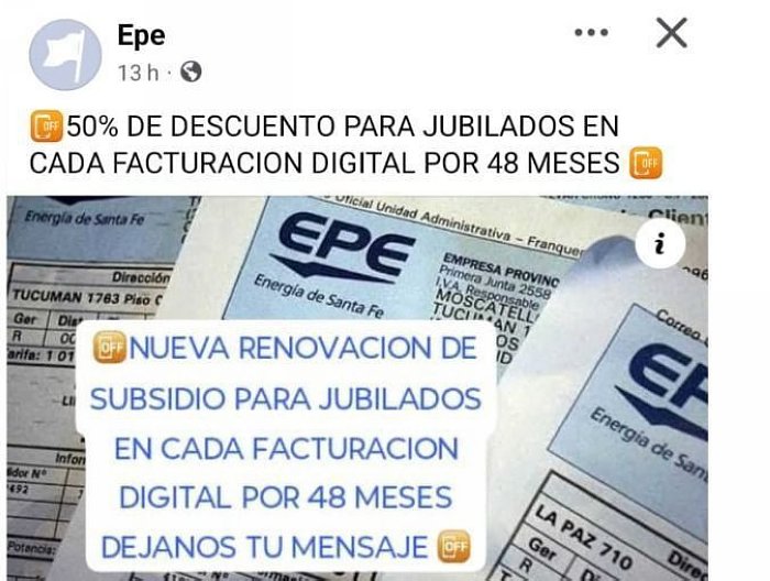 La EPE advierte sobre fraudes con supuestos beneficios en la luz