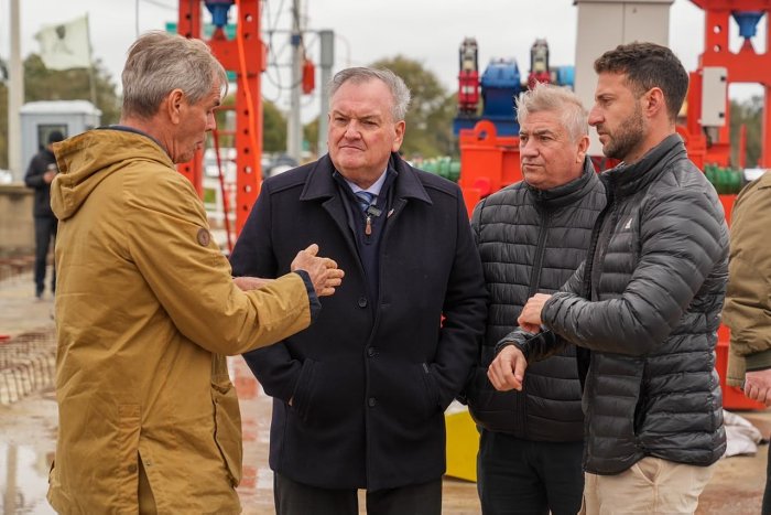 Michlig supervisó el avance del nuevo puente Santa Fe-Santo Tomé