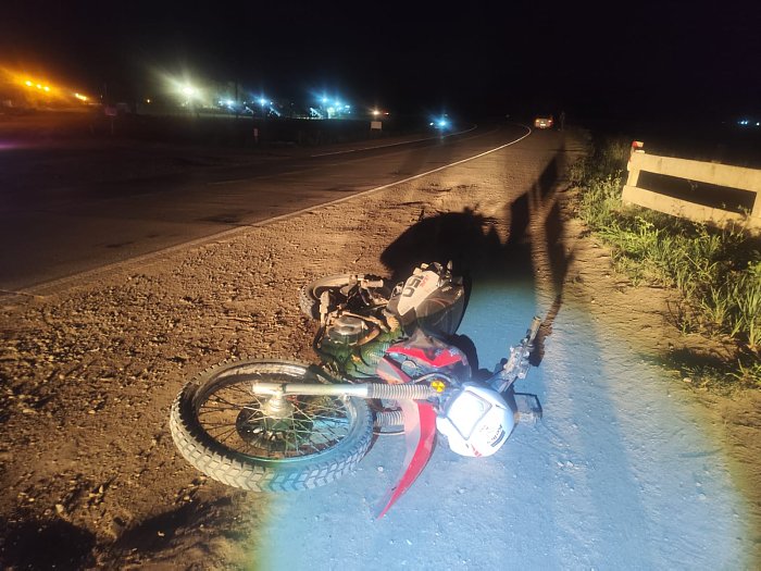 Porteña: Un motociclista de 19 años se accidentó en Ruta 1