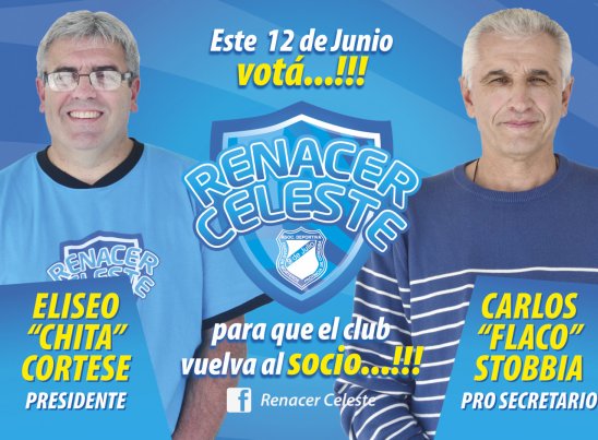 Renacer Celeste llevará como candidato a Eliseo Cortese