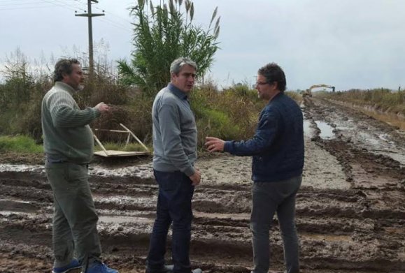 Castelló visitó Freyre para verificar obras que evitarán anegamientos