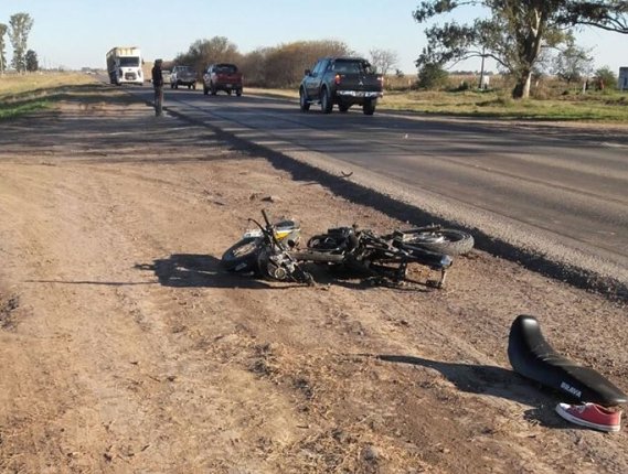 Villa Trinidad: Motociclista herido en un accidente en ruta 23