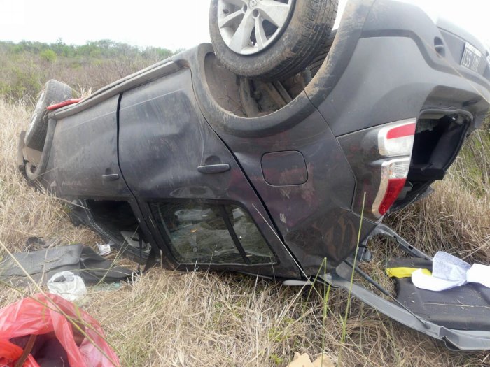 San Cristóbal: Tres mujeres lesionadas al volcar con un auto 