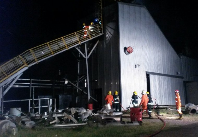 Importante incendio en la planta láctea Manfrey
