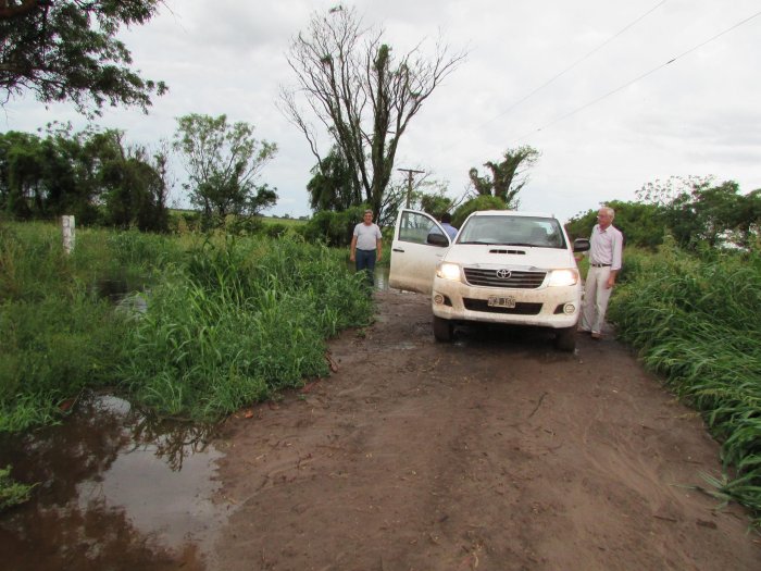 Boscarol recorrió los sectores más complicados por las lluvias
