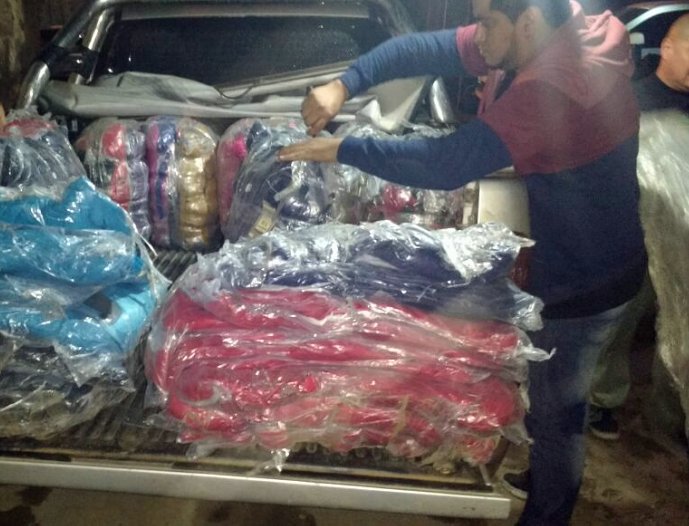 Incautaron cargamento de ropa en San Cristóbal