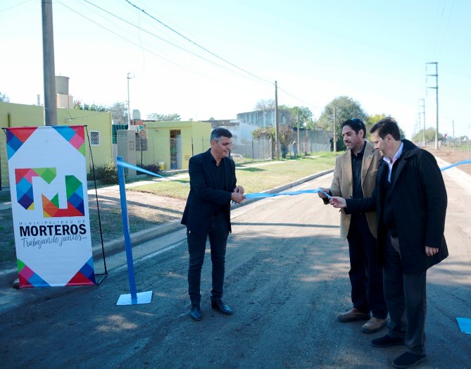 Morteros: Bría inauguró obras de desagües y ripio