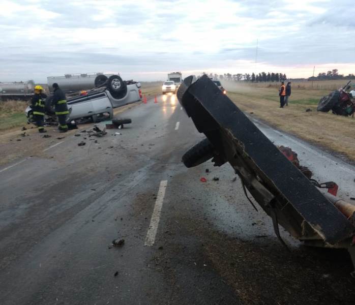 Suardi: espectacular accidente sobre Ruta 23