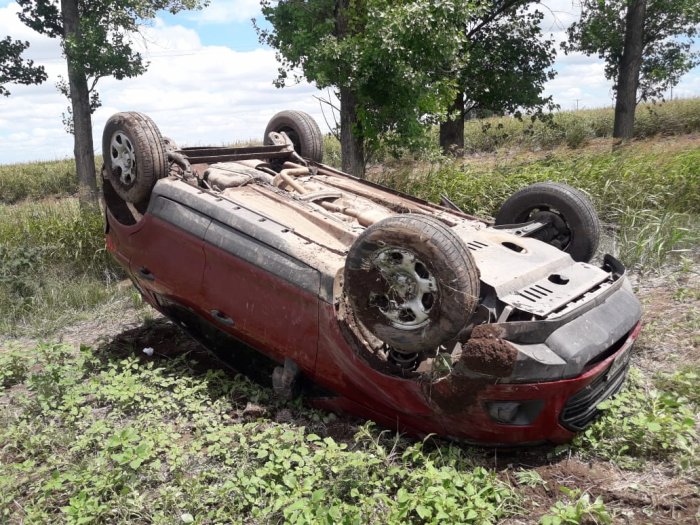 Brinkmann: Una mujer volcó con su automóvil